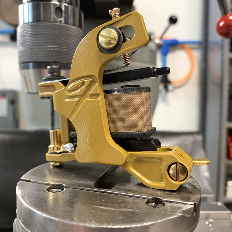 The Deuce, Custom Aluminum Coil Machine, hand-built tattoo machine by Feldman Tool Co. Built 2021.