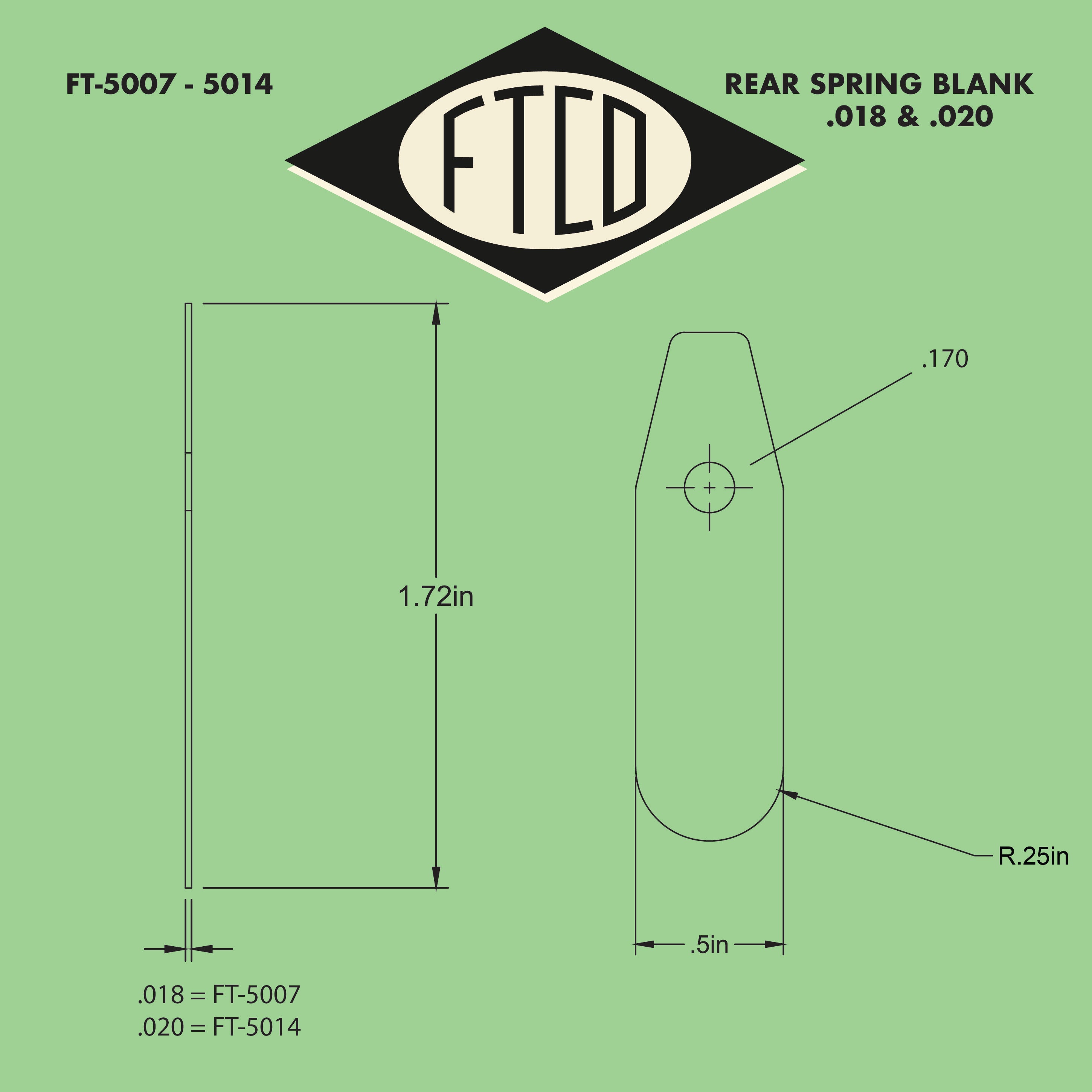 Rear Spring Blank .020